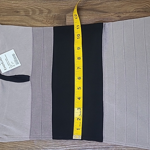 Bebe Black and Beige‎ Striped Dress - Picture 9 of 12